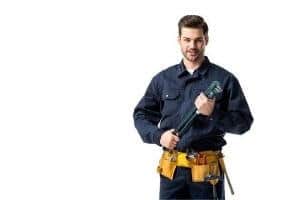 plumber holding a wrench